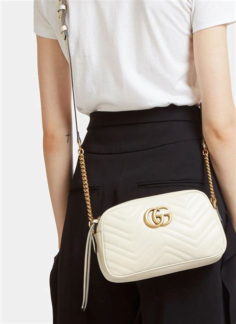 gucci ivory backpack|GG Marmont small shoulder bag in ivory tweed .